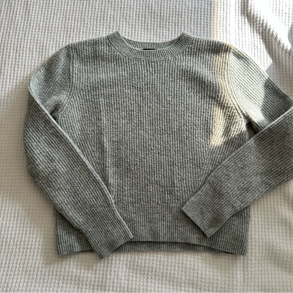 Topshop Women's Heather Grey Knit Crewneck Sweater